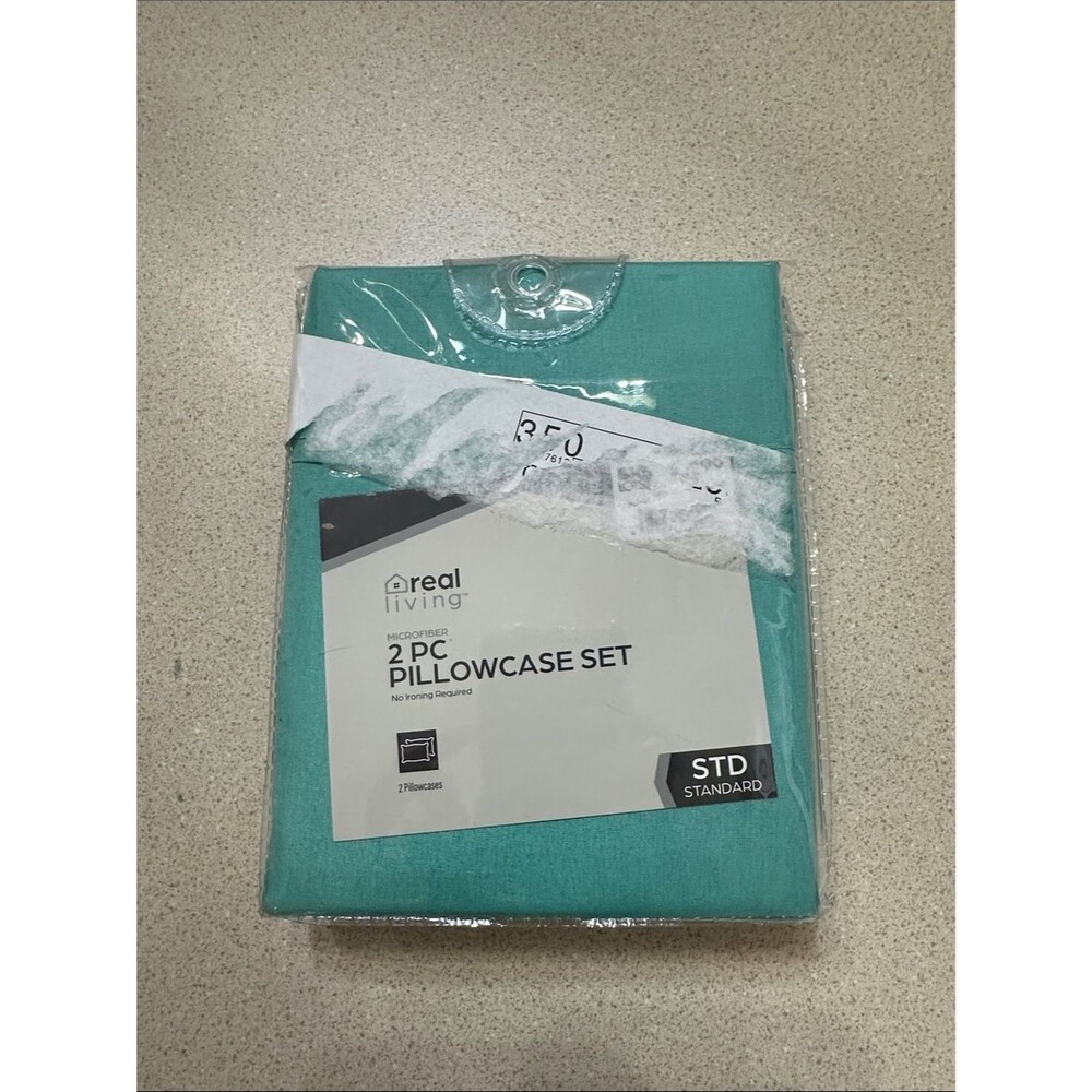 Real Living 2-Piece Microfiber Pillowcase Set in Teal